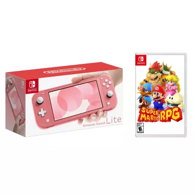 image of Nintendo - Switch LITE Coral + Super Mario RPG BUNDLE with sku:nswltecrpg-floridastategames