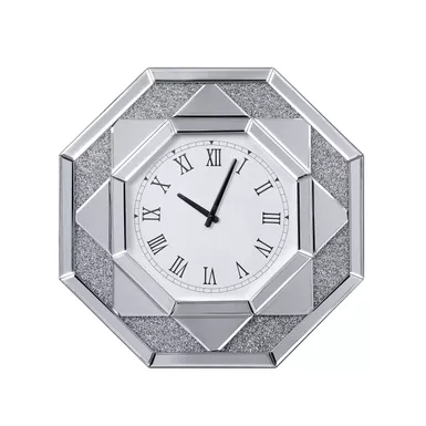 ACME Noralie Wall CLock, Mirrored & Faux Diamonds