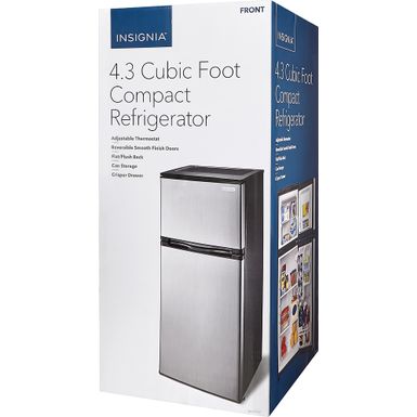 Rent to own Insignia - 4.3 Cu. Ft. Mini Fridge - Stainless steel look