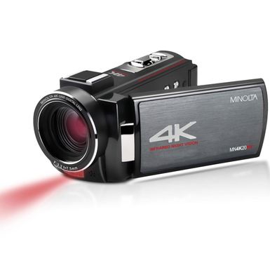 image of Minolta MN4K20NV 4K Ultra HD 3" Touchscreen Camcorder with Night Vision with sku:imn4k20nv-adorama