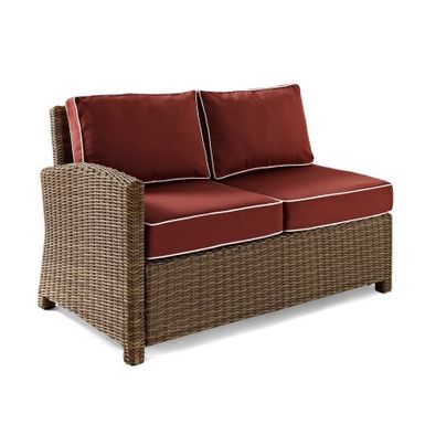 image of Crosley Furniture Bradenton Outdoor Wicker Sectional Right Corner Loveseat with Sangria Cushions with sku:zmrzjtod9xumrn4strnmjqstd8mu7mbs-cro-ov