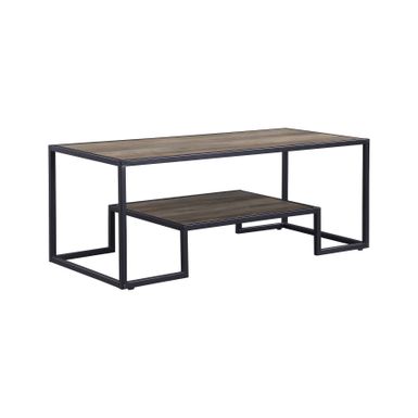 ACME Idella Coffee Table, Rustic Oak & Black Finish