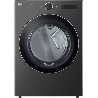 image of LG - 7.4 Cu. Ft. Stackable Smart Gas Dryer with TurboSteam - Black Steel with sku:bb22014832-6512284-bestbuy-lg