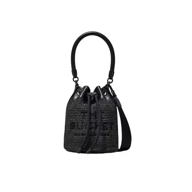 image of Marc Jacobs DTM Woven Bucket Bag (Black) with sku:2p3hcr046h02|001-black|o/s-corporatesignature