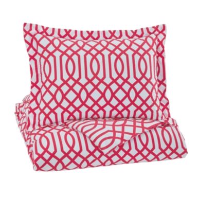 image of Fuchsia Loomis Twin Comforter Set with sku:q758041t-ashley