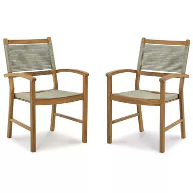 image of Janiyah Outdoor Dining Arm Chair (Set of 2) with sku:p407-602a-ashley