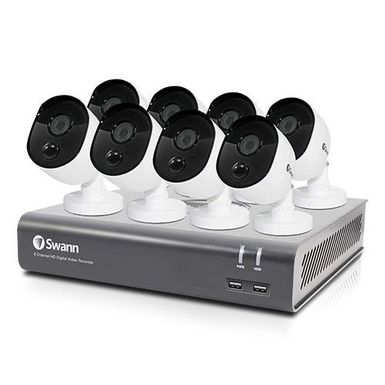 Swann SWDVK-845808V-US 4580 Series DVR with Voice Control Security Digital Video Recorder, Cameras Surveillance Kit, White