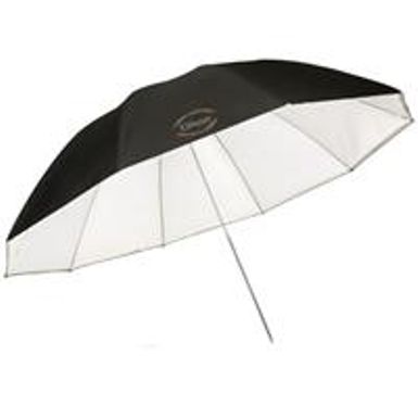 image of Glow 72" White Parabolic Umbrella with Removable Silver/Black Layer with sku:glu72wbc-adorama