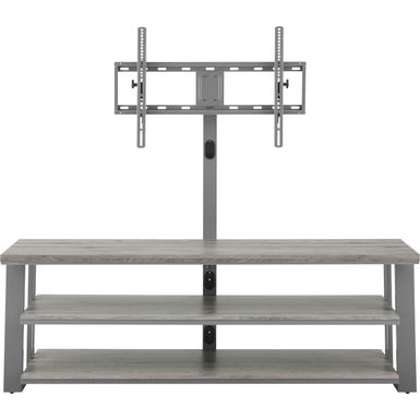 image of Insignia™ - TV Stand for Most Flat-Panel TVs Up to 75" - Gray with sku:bb21734259-6458316-bestbuy-insignia