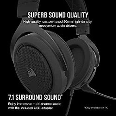 CORSAIR - HS60 PRO SURROUND Wired Stereo Gaming Headset - Carbon
