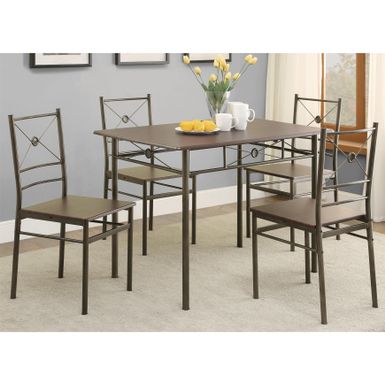 Glanna Comtemporary X Motifs Dark Bronze 5-piece Dining set - 5-piece set