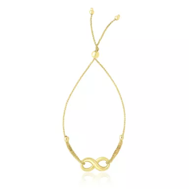 14k Yellow Gold Infinity Motif Adjustable Lariat Bracelet (9.25 Inch)