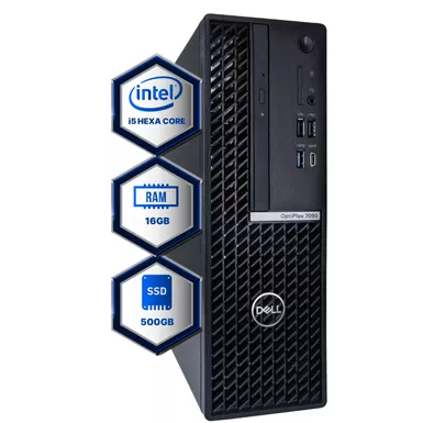 image of Dell Optiplex 7090 Desktop Computer, Intel i5-10500 (3.2), 16GB DDR4 RAM, 500GB SSD Solid State, Windows 11 Professional (Refurbished) with sku:btg-10000235pim-btg