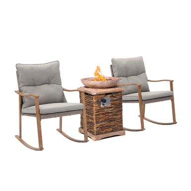 image of COSIEST Outdoor 3-Piece Patio Bistro Sets With Fire Pit Table - Grey with sku:kh_afkys1fptr862rqdmiwstd8mu7mbs-overstock