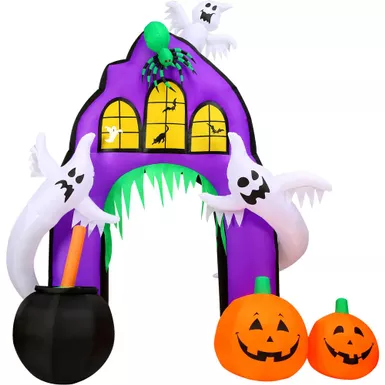 9-ft. Prelit Inflatable Haunted House Arch with Ghosts and Pumpkins