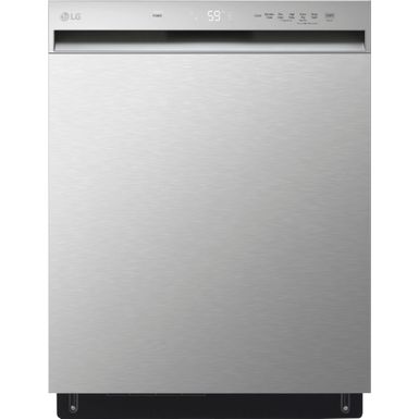 image of LG - 24"Front-Control Built-In Dishwasher with Stainless Steel Tub  QuadWash  50 dBa - Stainless steel with sku:bb21698624-6448627-bestbuy-lg