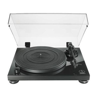 image of Audio Technica Fully Manual Belt-Drive Turntable - Black with sku:atlpw50pb-electronicexpress