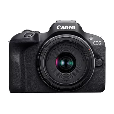 image of Canon - EOS R100 24.1MP 4K Video Mirrorless Camera with RF-S 18-45mm f/4.5-6.3 IS STM Lens with sku:b0c5pgrp7v-amazon