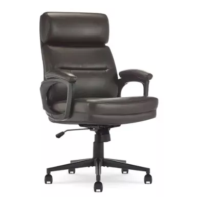 Serta - Comfort Mid-Back Modern Bonded Leather Executive Office Chair - Dark Brown