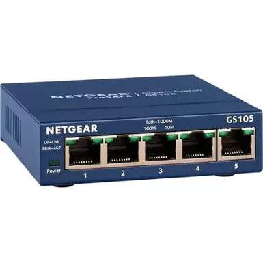 image of NETGEAR - 5-Port 10/100/1000 Gigabit Ethernet Unmanaged Switch - Blue with sku:bb10020746-bestbuy