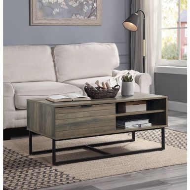 ACME Homare Coffee Table, Rustic Oak & Black Finish