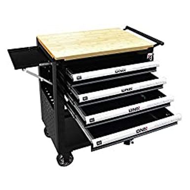 image of DNA MOTORING 30" W X 37" H X 18" D Large Capacity 4-Drawer Chest Rolling Tool Cart Locking Swivel Cabinet (TOOLS-00003) with Keys with sku:b0856sbd4m-dna-amz