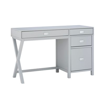 image of Pervis Side Storage Desk Gray with sku:lfxs1282-linon