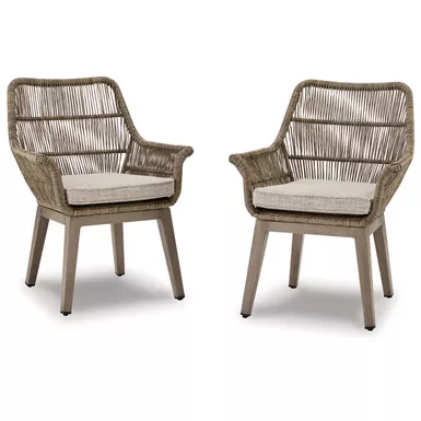 image of Beach Front Arm Chair with Cushion (Set of 2) with sku:p399-601a-ashley
