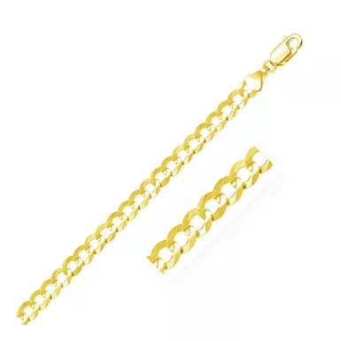 image of 7.0mm 10k Yellow Gold Curb Bracelet (8.5 Inch) with sku:d42933063-8.5-rcj
