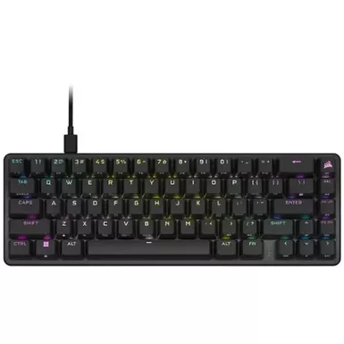 image of CORSAIR - K65 PRO MINI RGB 65% Optical-Mechanical Gaming Keyboard Backlit RGB LED, OPX - Black with sku:bb22146685-bestbuy