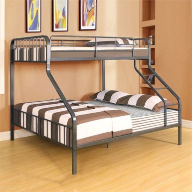 image of ACME Caius Twin XL/Queen Bunk Bed, Gunmetal with sku:37605-acmefurniture