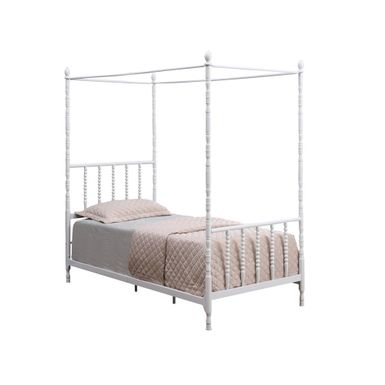 image of Betony Twin Canopy Bed White with sku:406055t-coaster
