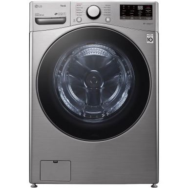 image of LG - 4.5 Cu. Ft. High Efficiency Stackable Smart Front Load Washer with Steam and 6Motion Technology - Graphite steel with sku:bb21584218-6419631-bestbuy-lg