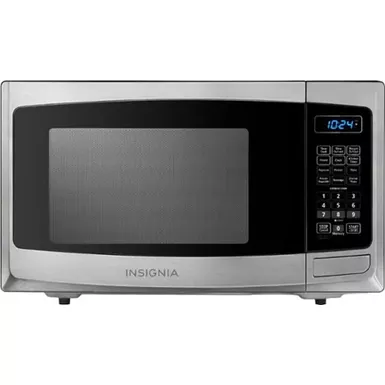 image of Insignia™ - 0.9 Cu. Ft. Compact Microwave - Stainless Steel with sku:bb20727542-bestbuy