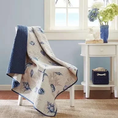 image of Blue Bayside Oversized Quilted Throw 60x70" with sku:mp50-1970-olliix