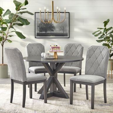 image of Simple Living Ridgeland 5-Piece Dining Set - Charcoal Grey with sku:toabwibypsbcbtcxw9vl7qstd8mu7mbs-overstock