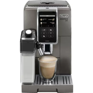 De'Longhi - Dinamica Plus Connected Fully Automatic Espresso Machine with Built-in Grinder - Titanium