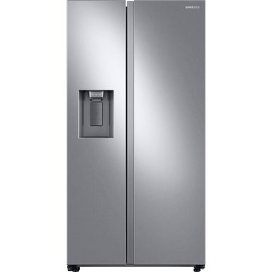 image of Samsung - 22 Cu. Ft. Side-by-Side Counter-Depth Refrigerator - Stainless steel with sku:rs22t5201ss-abt