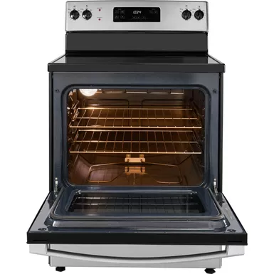 image of Insignia™ - 5 Cu. Ft. Freestanding Electric Range - Stainless Steel with sku:bb22197791-bestbuy