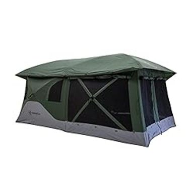 image of GAZELLE T3 Tandem GT350GR Pop-Up Portable Camping Hub Tent, Easy Instant Set up in 90 Seconds, Alpine Green, 6-Person, Family, Overlanding, 82" x 152" with sku:b0bm4z11vt-amazon