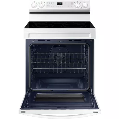 Samsung 6.3-Cu. Ft. Smart Freestanding Electric Range with No-Preheat Air Fry and Convection, White