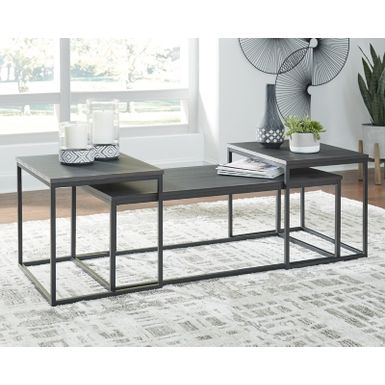 image of Black Yarlow Occasional Table Set (3/CN) with sku:t215-13-ashley