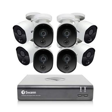Swann SWDVK-845808V-US 4580 Series DVR with Voice Control Security Digital Video Recorder, Cameras Surveillance Kit, White