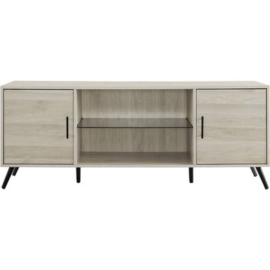 image of Walker Edison - 60" Mid Century Modern TV Stand Cabinet for Most TVs Up to 65" - Birch with sku:bb21471518-bestbuy