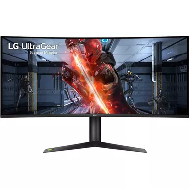 image of LG 37.5” Curved UltraGear Gaming IPS Monitor with 144Hz Refresh Rate, Black with sku:7qm778-ingram