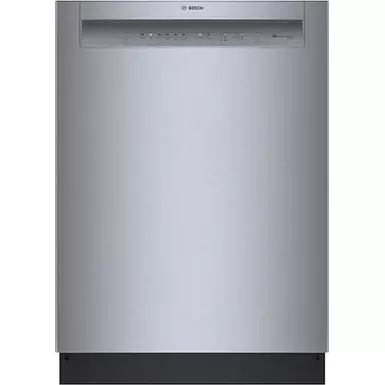 image of Bosch - 100 Series 24" Front Control Smart Built-In Hybrid Stainless Steel Tub Dishwasher with PureDry, 50dBA - Stainless Steel with sku:bb22129952-bestbuy