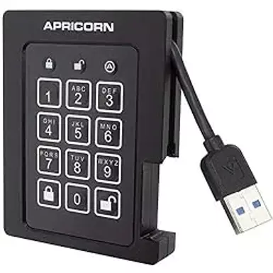 image of Apricorn 1TB Aegis Padlock SSD 256-Bit, FIPS 140-2 Level 2 Validated Ruggedized USB 3.0 Encrypted External Portable Drive (ASSD-3PL256-1TBF) with sku:b079l64xym-amazon