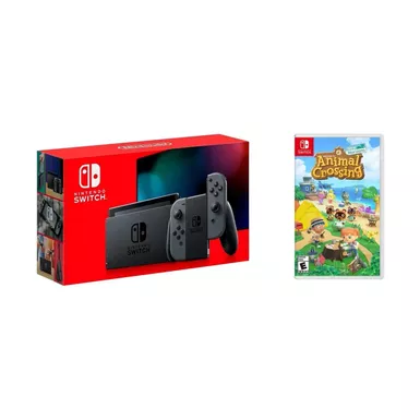 Nintendo - Switch 1.1 (Gray) + Animal Crossing BUNDLE