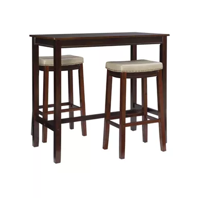 Ansley 3Pc Bar Set Brown Beige