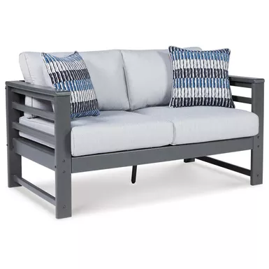 image of Amora Outdoor Loveseat with Cushion with sku:p417-835-ashley